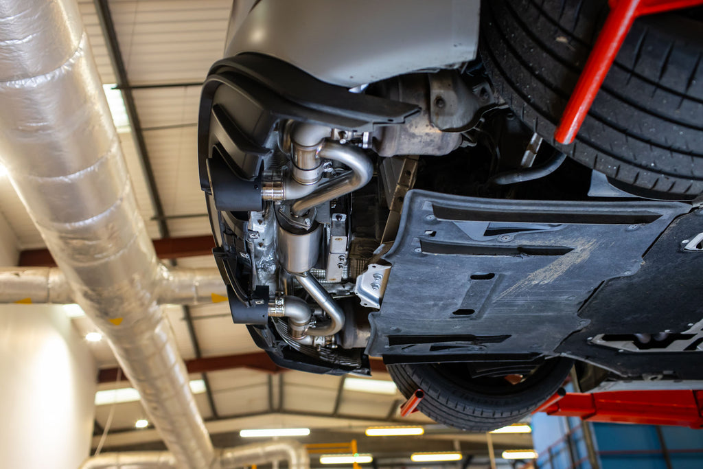 Porsche 718 GTS &amp; Spyder 4.0 Boxter/Cayman (GPF Models) - Particulate Filter-back With Carbon JET-115 Trims