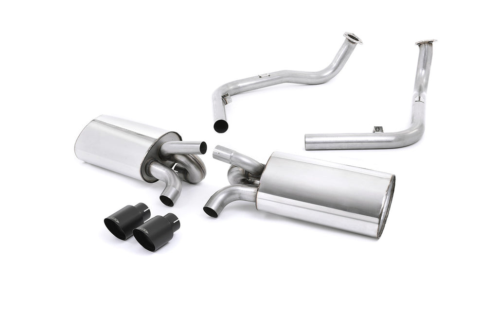 Porsche 987 S 3.4 Boxter/Cayman (Gen 2) - Non-Resonated (Louder) Cat-Back Exhaust System with Ceramic Black Trims