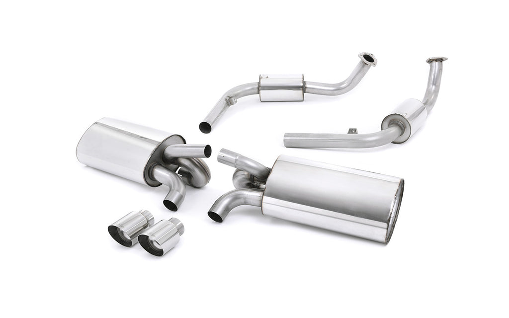 Porsche 987 S 3.4 Boxter/Cayman (Gen 2) - Resonated (Quieter) Cat-Back Exhaust System with Polished Trims