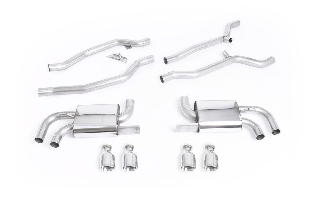 Porsche Cayenne 958 Turbo V8 (Pre-Facelift) - Non-Resonated (Louder) Cat-Back Exhaust System with Polished Cup Style Trims