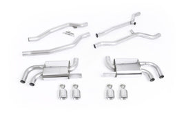 Porsche Cayenne 958 Turbo V8 (Pre-Facelift) - Non-Resonated (Louder) Cat-Back Exhaust System with Polished Cup Style Trims