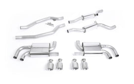 Porsche Cayenne 958 Turbo V8 (Pre-Facelift) - Resonated (Quieter) Cat-Back Exhaust System with Cup Style Polished Trims