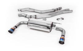 Resonated (Quieter) Cat-Back Exhaust System with Burnt Titanium GT-90 Trims