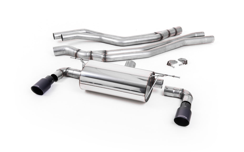 BMW F20/21 M140i (Non OPF) - Resonated (Quieter) Cat-Back Exhaust System with Cerakote Black GT-90 Trims