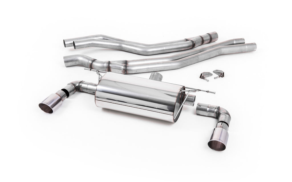 BMW F20/21 M140i (Non OPF) - Resonated (Quieter) Cat-Back Exhaust System with Polished GT-90 Trims