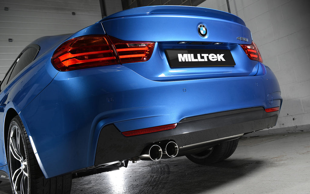 BMW 4 Series F32 428i Manual - Resonated (Quieter) Cat-Back Exhaust System with Polished Trims