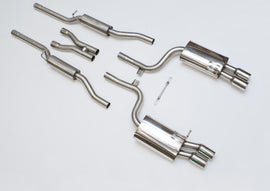 Audi S4 B7 - Resonated (Quieter) Cat-Back Exhaust System with Polished Trims