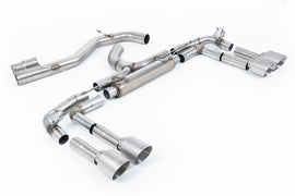 Audi S3 8Y - Non-Resonated Race (Loudest) Cat Back Exhaust System with with GT-115 Brushed Titanium Tips