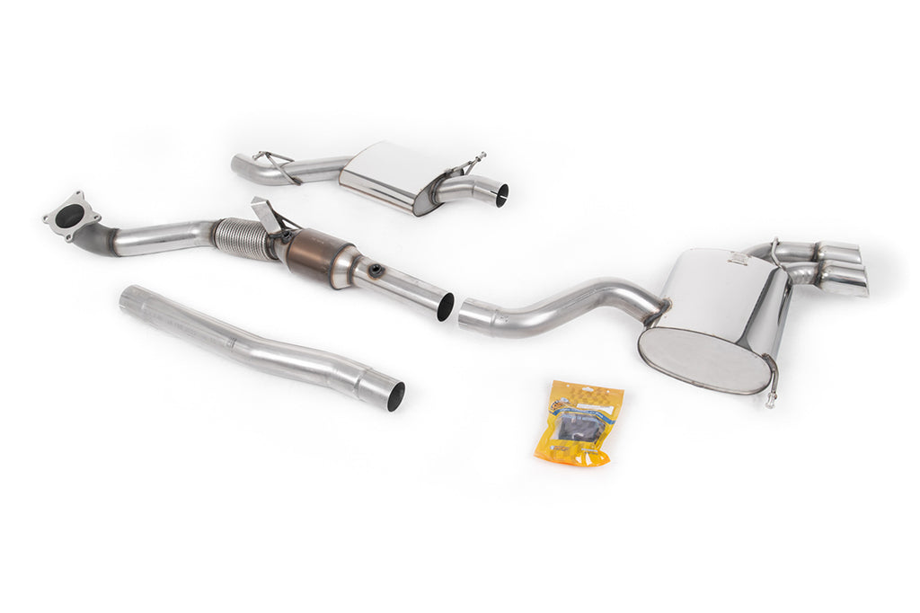 Audi S3 8P 3-door - Turbo-Back Exhaust System with Hi-Flow Sports Catalyst with Polished Trims