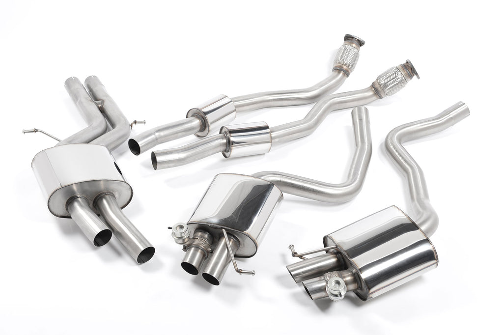 Audi RS5 B8 Coupe - Resonated (Quieter) Cat-Back Exhaust System - Uses OE Trims