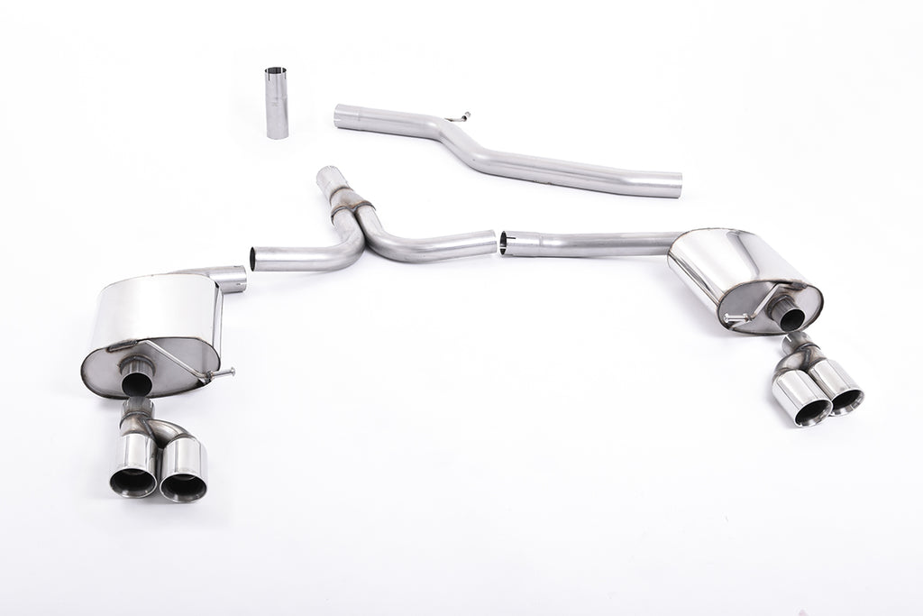 Audi A4 3.0 TDI B8/Audi A5 (Multitronic) - Cat-Back Exhaust System with GT80 Quad Outlet Trims (requires S-Line Valance)