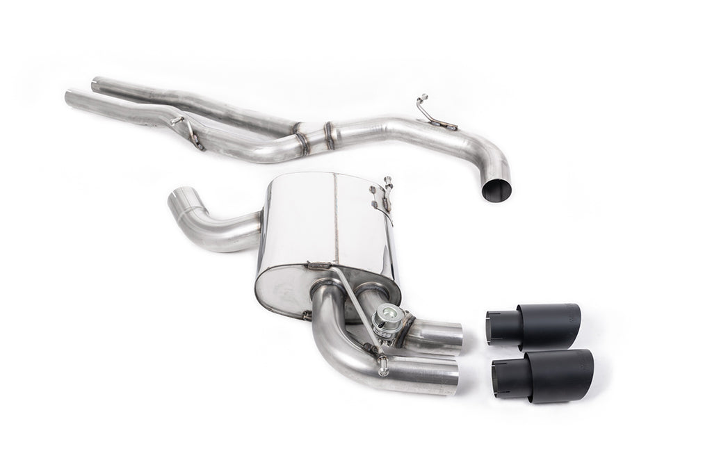 Audi RS3 8P Sportback S Tronic - Non-Resonated (Louder) Cat-Back Exhaust System with Cerakote Black Trims