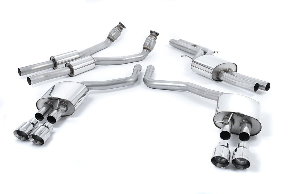 Audi S6 C7/S7 Sportback - Resonated (Quieter) Cat-Back Exhaust System with Polished Tips