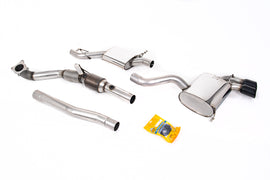 Audi S3 8P 3-door - Turbo-Back Exhaust System with Hi-Flow Sports Catalyst with Ceramic Black Trims