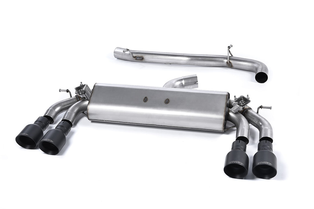 Audi S3 8V.2 - Non-Resonated (Louder) Cat-Back Exhaust System with Quad Round Cerakote Black Trims