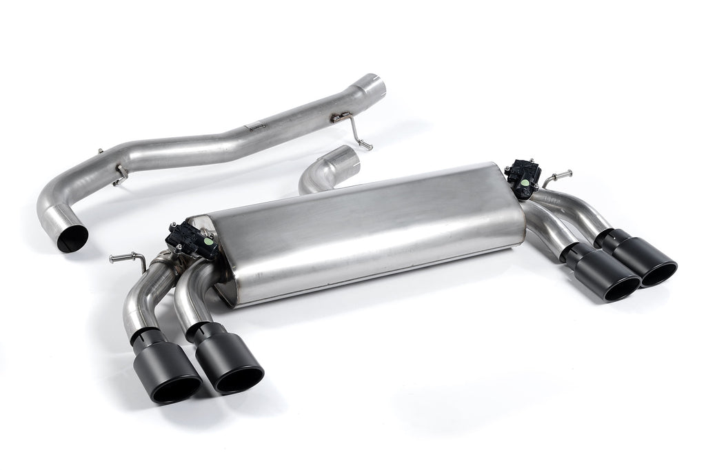 Audi S3 8V.2 - Non-Resonated (Louder) Cat-Back Exhaust System with Quad Oval Cerakote Black Trims