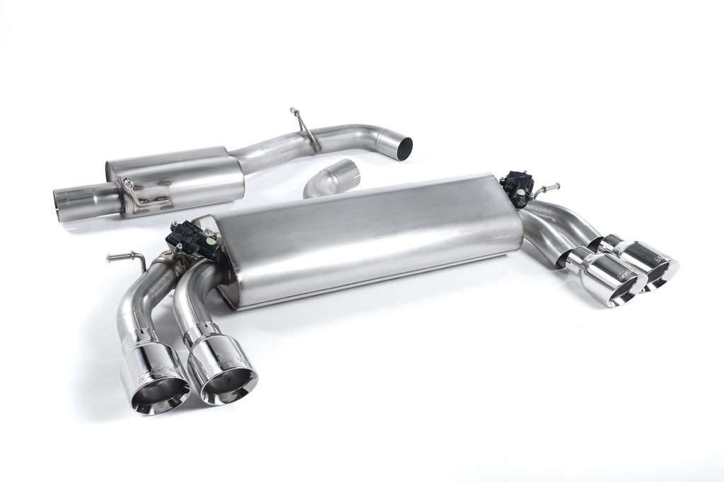 Audi S3 8V/8V.2 - Resonated (Quieter) Cat-Back Exhaust System with Quad Round Polished Trims