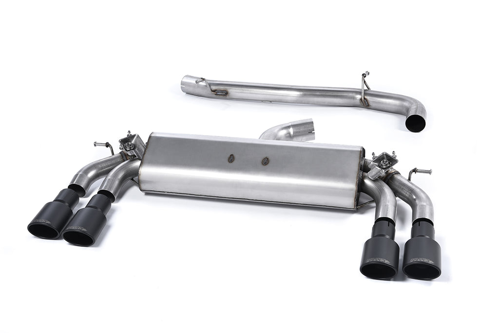 Audi S3 8V.2 Sportback - Non-Resonated (Louder) Cat-Back Exhaust System with Quad Oval Cerakote Black Trims
