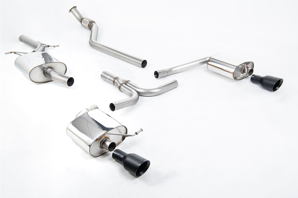 Audi A4 2.0 B8 S line (Manual) - Resonated (Quieter) Cat-Back Exhaust System with Dual-outlet Cerakote Black Trims