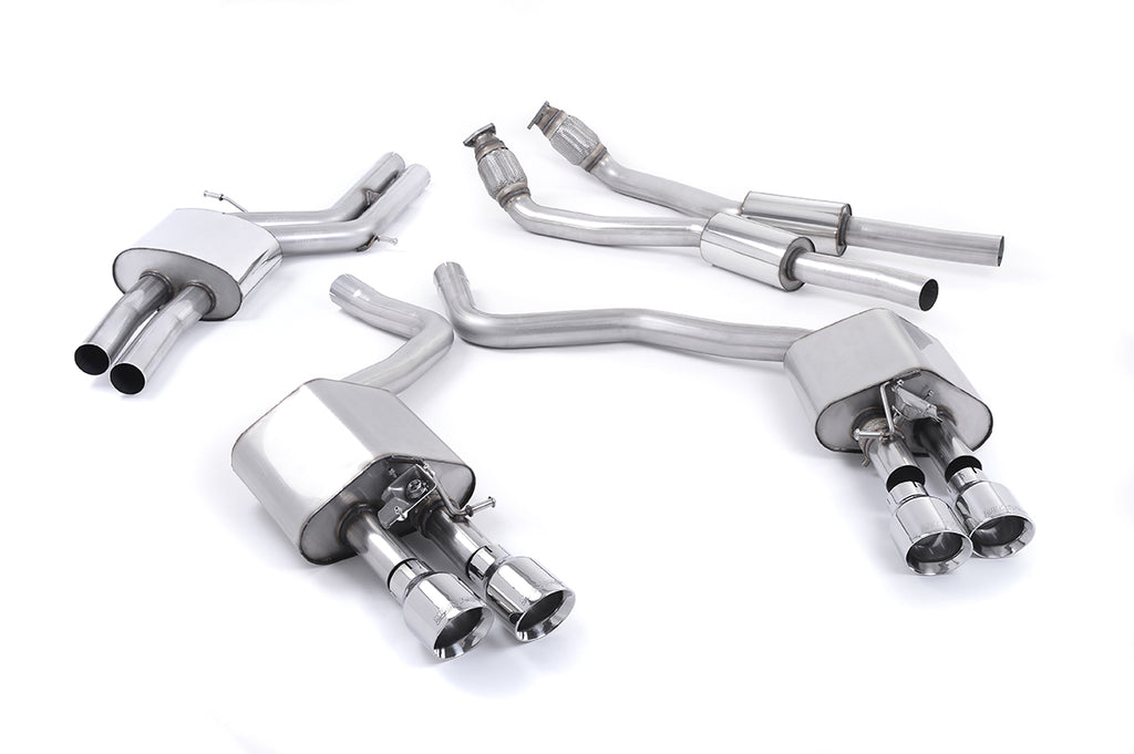Audi S6 C7/S7 Sportback - Valved &amp; Resonated (Quieter) Cat-Back Exhaust System with Polished Trims