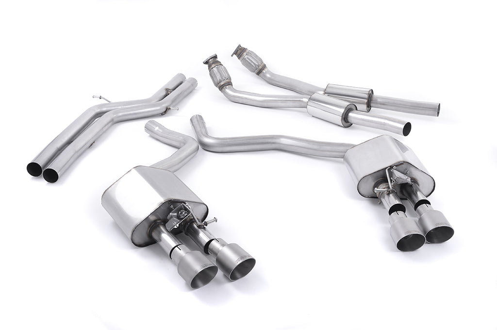Audi S6 C7/S7 Sportback - Valved &amp; Non-Resonated (Louder) Cat-Back Exhaust System with Titanium Trims