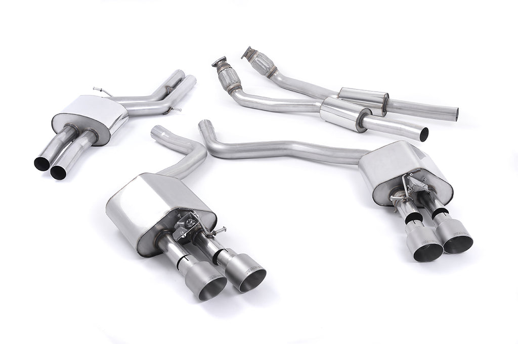 Audi S6 C7/S7 Sportback - Valved &amp; Resonated (Quieter) Cat-Back Exhaust System with Titanium Trims