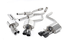 Audi S8 D4 Quattro - Resonated (Quieter) Cat-Back Exhaust System with Cerakote Black Trims