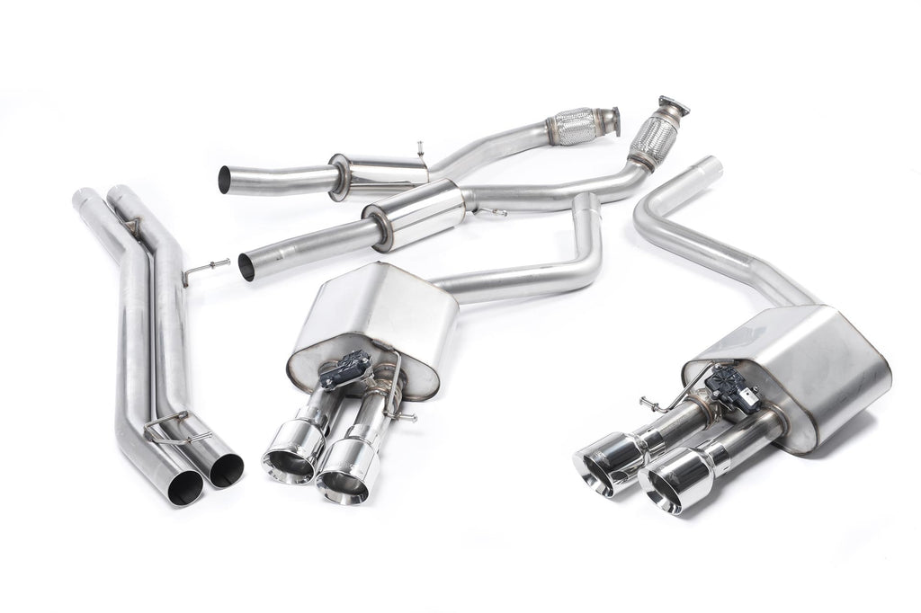 Audi S8 D4 Quattro - Resonated (Quieter) Cat-Back Exhaust System with  Polished Trims