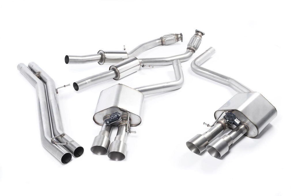 Audi S8 D4 Quattro - Resonated (Quieter) Cat-Back Exhaust System with Titanium Trims