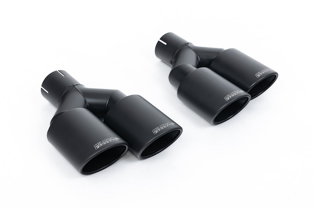 Audi S1 - Resonated (Quieter) Cat-Back Exhaust System with Quad Cerakote Black Oval Trims