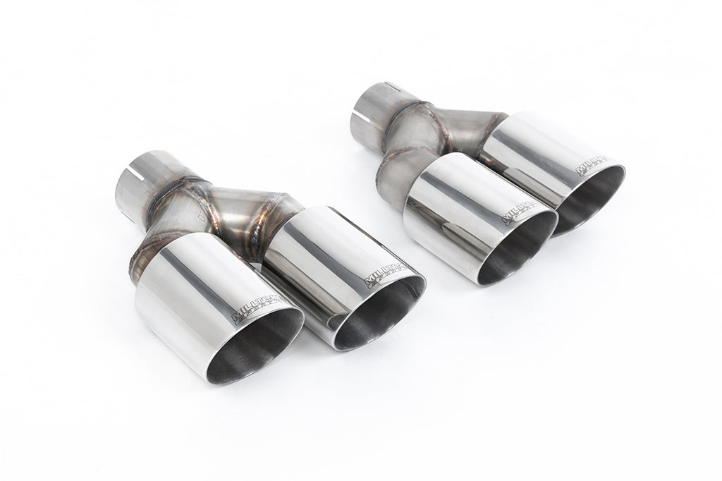 Audi S1 - Non-Resonated (Louder) Cat-Back Exhaust System with Quad Polished Round Trims