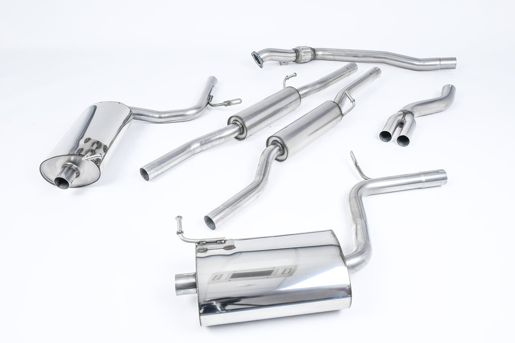 Audi A4 1.8T B6 Quattro - Resonated (Quieter) Cat-Back Exhaust System with 90mm GT90 Trims