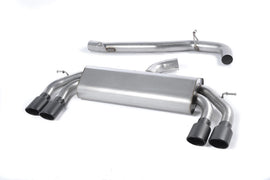 Audi S3 8V/8V.2 - Non-Valved & Non-Resonated Cat-Back Race Exhaust System (Louder) with Quad Oval Cerakote Black Trims