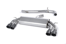 Audi S3 8V/8V.2 - Non-Valved & Non-Resonated (Louder) Cat-Back Race Exhaust System with Quad Round Cerakote Black Trims