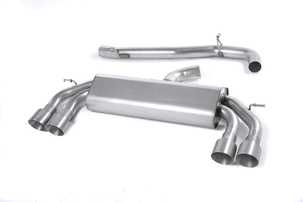 Audi S3 8V/8V.2 - Non-Valved &amp; Non-Resonated (Louder) Cat-Back Race Exhaust System with Quad Round Titanium Trims