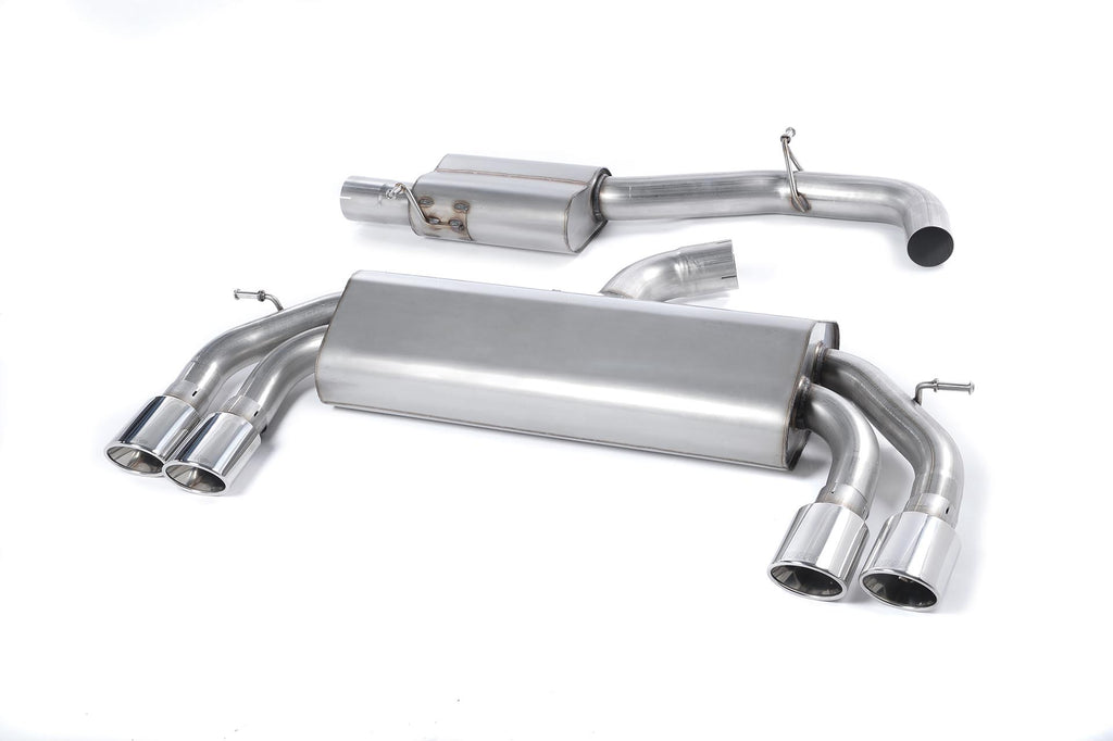 Audi S3 8V/8V.2 - Non-Valved &amp; Resonated (Quieter) Cat-Back Race Exhaust System with Quad Oval Polished Trims