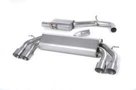 Audi S3 8V/8V.2 - Non-Valved & Resonated (Quieter) Cat-Back Race Exhaust System with Quad Round Titanium Trims