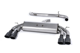 Audi S3 8V/8V.2 Sportback Non GPF - Non-Valved & Non-Resonated (Louder) Cat-Back Race Exhaust System with Quad Oval Cerakote Black Trims