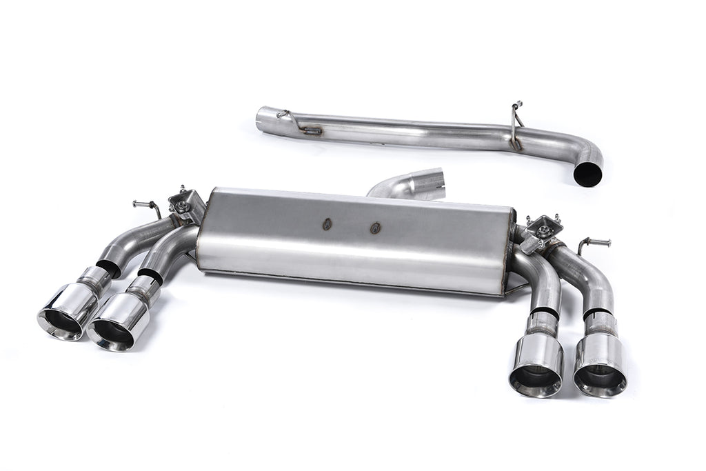 Audi S3 8V/8V.2 Sportback Non GPF - Non-Valved &amp; Non-Resonated (Louder) Cat-Back Race Exhaust System with Quad Round Polished Trims