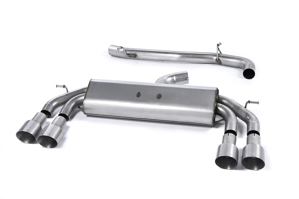 Audi S3 8V/8V.2 Sportback Non GPF - Non-Valved &amp; Non-Resonated (Louder) Cat-Back Race Exhaust System with Quad Round Titanium Trims
