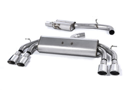 Audi S3 8V/8V.2 Sportback Non GPF - Non-Valved & Resonated (Quieter) Cat-Back Race Exhaust System with Quad Oval Polished Trims