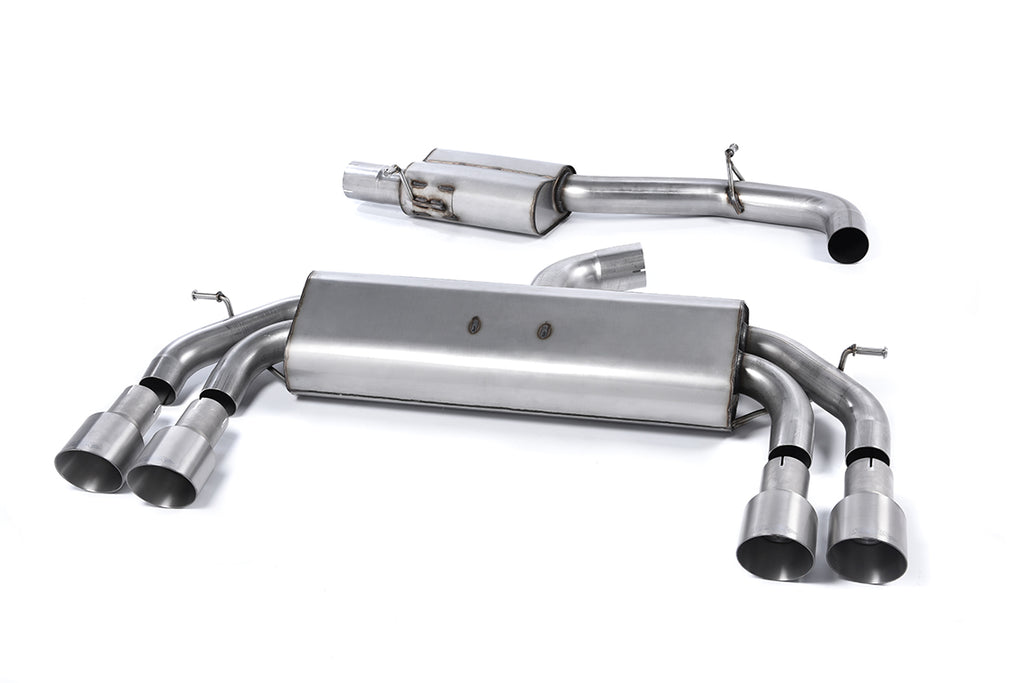 Audi S3 8V/8V.2 Sportback Non GPF - Non-Valved &amp; Resonated (Quieter) Cat-Back Race Exhaust System with Quad Round Titanium Trims