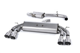 Audi S3 8V/8V.2 Sportback Non GPF - Non-Valved & Resonated (Quieter) Cat-Back Race Exhaust System with Quad Round Titanium Trims