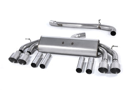 Audi S3 8V/V.2 - Non-Valved & Non-Resonated (Louder) Cat-Back Race Exhaust System Quad Round Titanium Trims