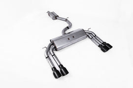 Audi S3 8V/V.2 - Non-Valved & Resonated (Quieter) Cat-Back Race Exhaust System with Quad Round Cerakote Black Trims