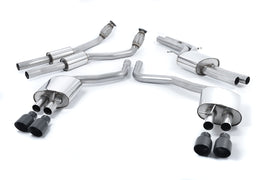 Audi S6 C7/S7 Sportback - Resonated (Quieter) Cat-Back Exhaust System with Cerakote Black Trims
