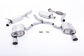 Audi A4 2.0 B9 Quattro - Resonated (Quieter) Cat-Back Exhaust System with Dual GT-100 Titanium Trims