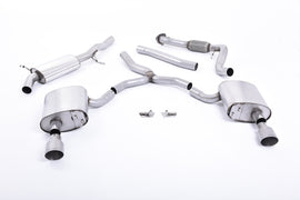Audi A4 2.0 B9 Quattro - Road+ Part Resonated Cat Back Exhaust System with Dual GT-100 Titanium Trims