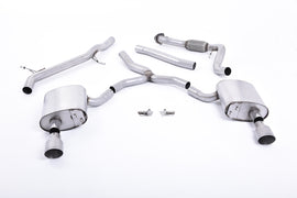 Audi A4 2.0 B9 Quattro - Non-Resonated (Louder) Cat-Back Exhaust System with Dual GT-100 Titanium Trims