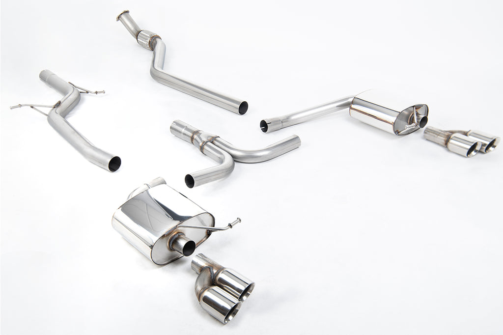 Audi A4 2.0 B8 S line (Manual) - Non-Resonated (Louder) Cat-Back Exhaust System with Quad-outlet GT80 Trims